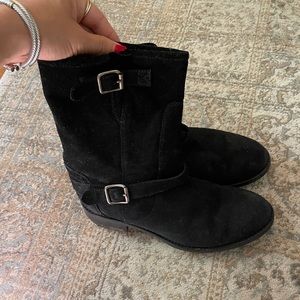 Vero Cuoio suede and Italian leather black boots